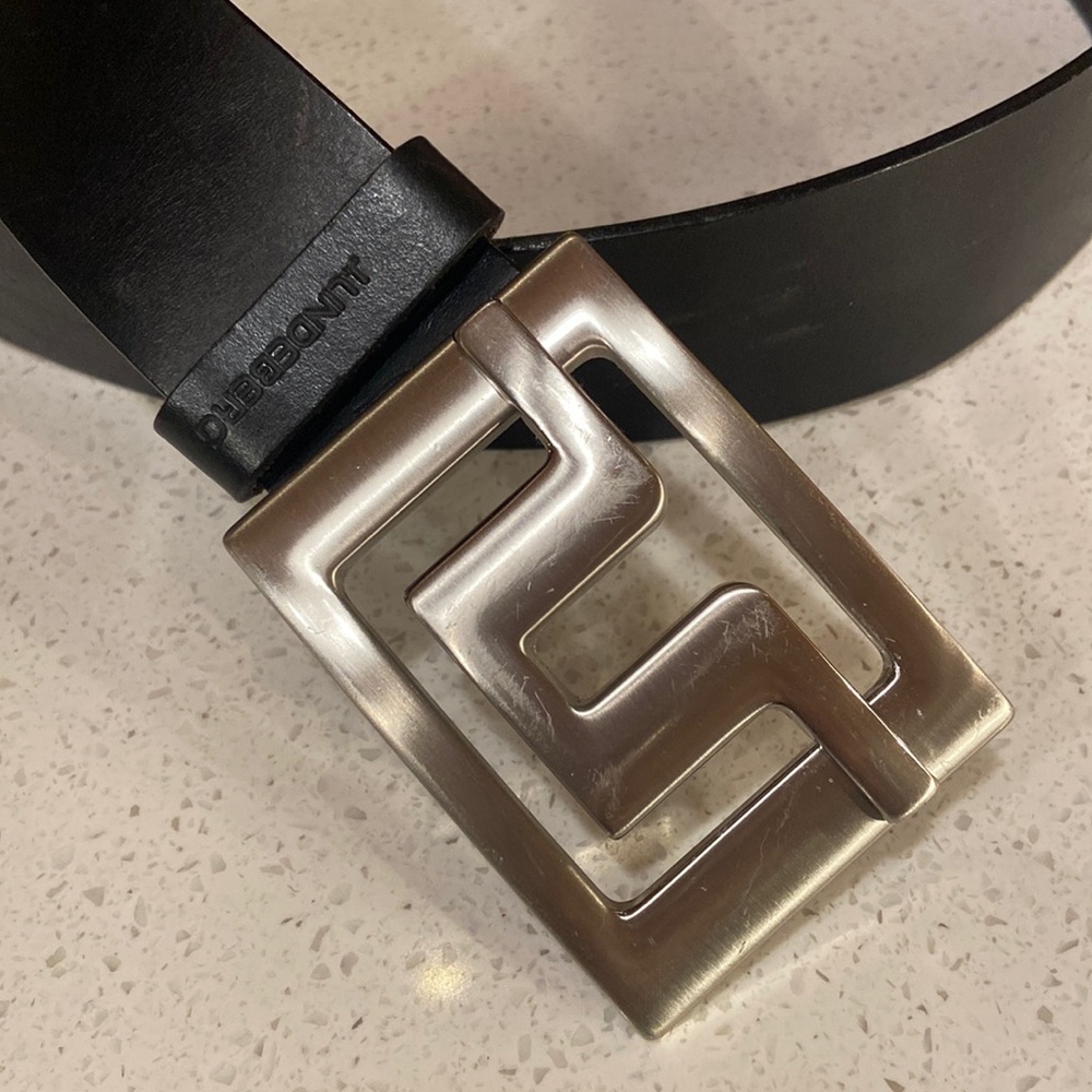 J.Lindbergh black leather mens belt.